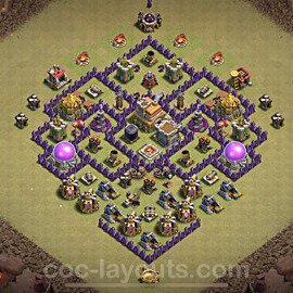 Die Anti 2 Sterne Clan War Base RH7 + Link, Hybrid 2022 - COC Rathaus Level 7 Kriegsbase (CK / CW) - #32