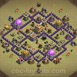 Die Clan War Base RH7 + Link, Anti Alles, Hybrid 2022 - COC Rathaus Level 7 Kriegsbase (CK / CW) - #33