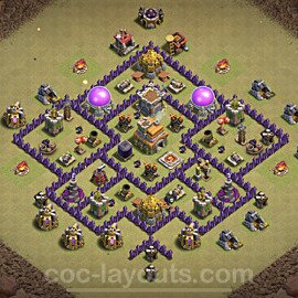 TH7 Max Levels CWL War Base Plan with Link, Anti Everything, Hybrid, Copy Town Hall 7 Design 2021, #38
