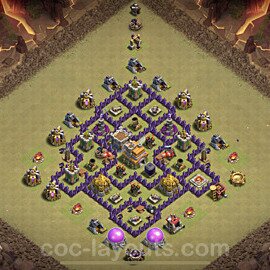 TH7 Max Levels CWL War Base Plan with Link, Anti Everything, Copy Town Hall 7 Design, #48