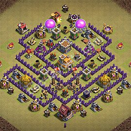 Ustawienie baza wojskowa TH7 z linkiem, Anty 3 Gwiazdki, Anty Wszystko - Ratusz poziom 7 - COC 2026 - #51