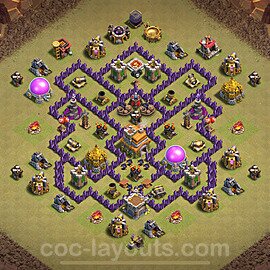 TH7 Max Levels CWL War Base Plan with Link, Anti Everything, Copy Town Hall 7 Design 2022, #73