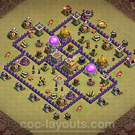 TH7 Max Levels CWL War Base Plan with Link, Anti Everything, Copy Town Hall 7 Design 2024, #83