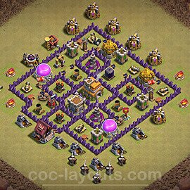 Municipio livello 7 Base di Guerra + Link, Anti Air / Dragon - Anti 2 Stelle Disposizione Villaggio COC 2024 TH7 - #85