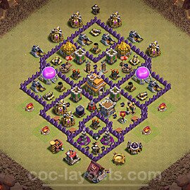 TH7 War Base Plan with Link, Anti Everything, Hybrid, Copy Town Hall 7 CWL Design 2024, #89