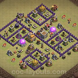 TH7 War Base Plan with Link, Anti Air / Dragon, Copy Town Hall 7 CWL Design, #9