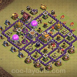 Die Clan War Base RH7 + Link, Anti Alles, Hybrid 2024 - COC Rathaus Level 7 Kriegsbase (CK / CW) - #94