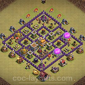 Municipio livello 7 Base di Guerra + Link, Anti Air / Dragon, Ibrido - Miglior Disposizione Villaggio COC 2024 TH7 - #97