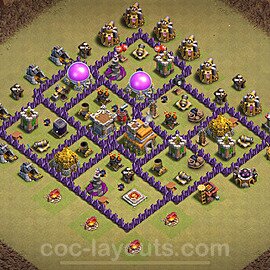 TH7 Max Levels CWL War Base Plan with Link, Anti Everything, Copy Town Hall 7 Design 2024, #98