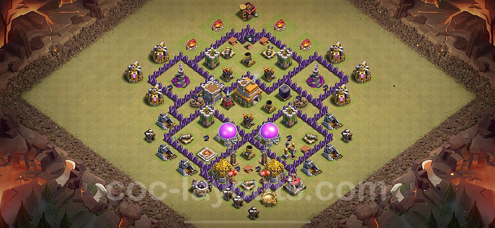 Municipio livello 7 Base di Guerra + Link, Anti Air / Dragon - Anti 2 Stelle Disposizione Villaggio COC 2024 TH7 - #101