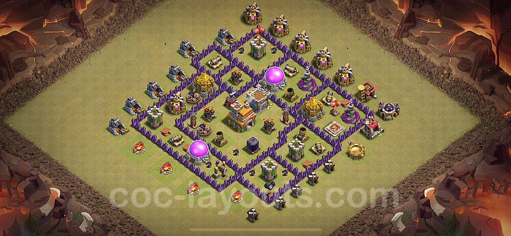 Diseño de aldea para Guerra al Maximo Ayuntamiento 7 Copiar, Anti Todo - Full COC TH7 Perfecta Distribucion 2024 + Enlace - #103