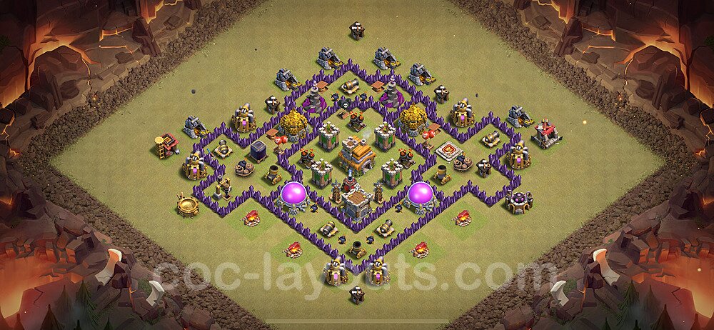 Diseño de aldea para Guerra Anti 3 Estrellas Ayuntamiento 7 Copiar, Anti Todo - COC TH7 Perfecta Distribucion 2024 + Enlace - #105