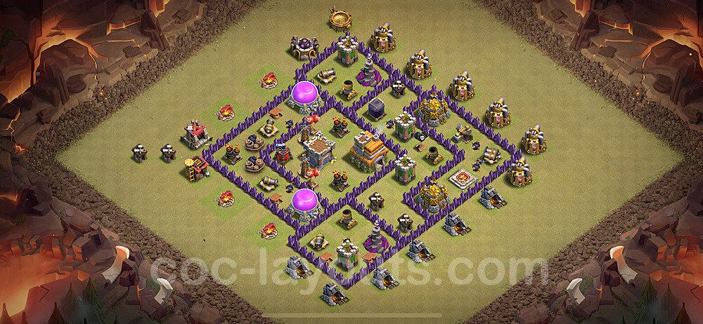 TH7 Max Levels CWL War Base Plan with Link, Anti Everything, Copy Town Hall 7 Design 2024, #106