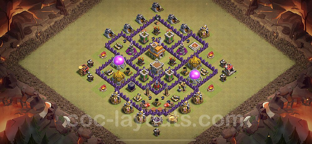 TH7 Anti 3 Stars CWL War Base Plan with Link, Anti Everything, Copy Town Hall 7 Design 2024, #107