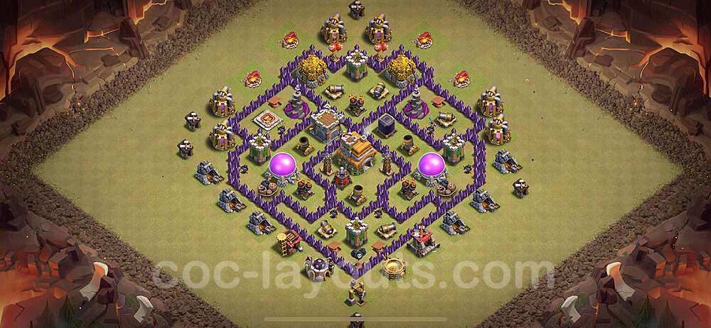 TH7 Anti 3 Stars CWL War Base Plan with Link, Anti Everything, Copy Town Hall 7 Design 2024, #110