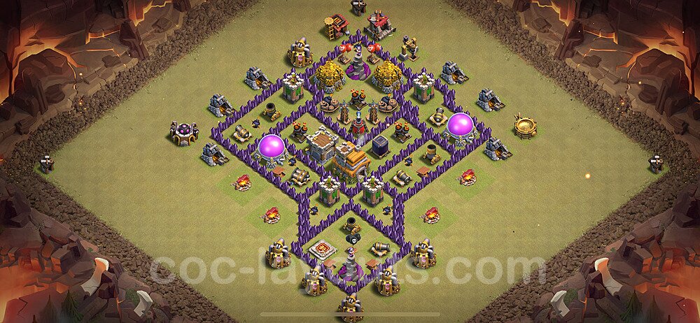 Die Maximal Clan War Base RH7 + Link, Hybrid 2024 - COC Rathaus Level 7 Kriegsbase (CK / CW) - #118