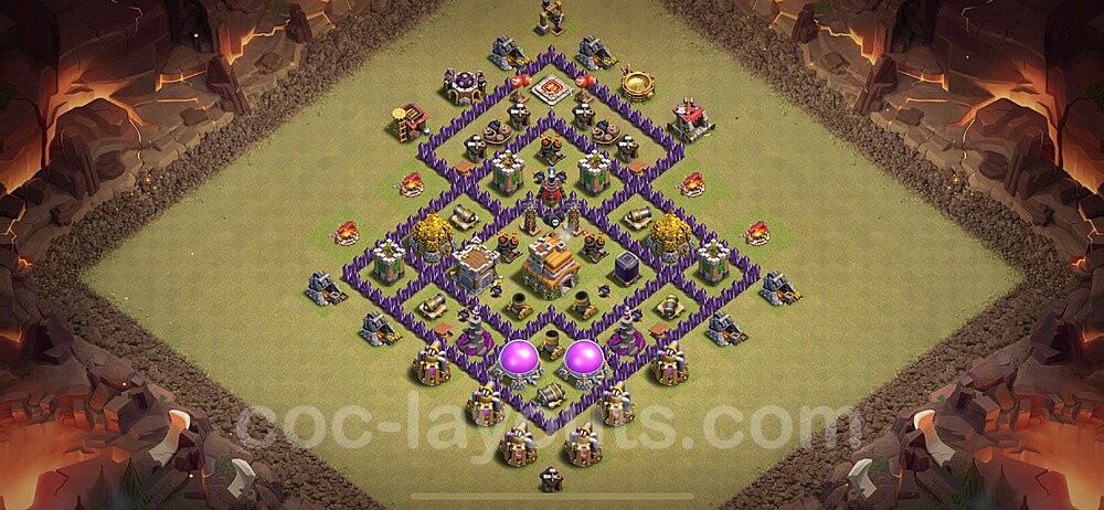 TH7 Max Levels CWL War Base Plan with Link, Anti Everything, Copy Town Hall 7 Design 2024, #122