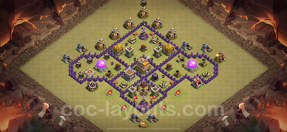 Diseño de aldea para Guerra al Maximo Ayuntamiento 7 Copiar, Híbrido - Full COC TH7 Perfecta Distribucion 2024 + Enlace - #125