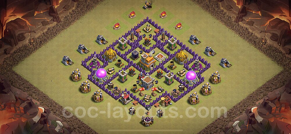 Diseño de aldea para Guerra Anti 3 Estrellas Ayuntamiento 7 Copiar, Anti Todo - COC TH7 Perfecta Distribucion 2024 + Enlace - #134