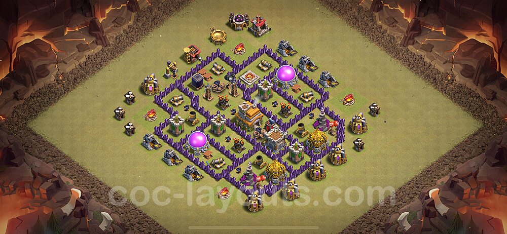 Die Maximal Clan War Base RH7 + Link, Hybrid 2024 - COC Rathaus Level 7 Kriegsbase (CK / CW) - #138