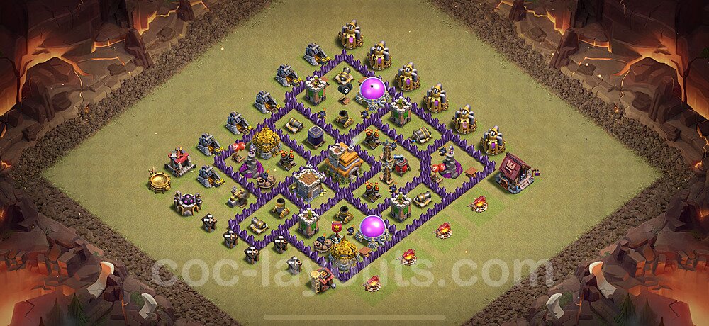 Die Maximal Clan War Base RH7 + Link, Hybrid 2025 - COC Rathaus Level 7 Kriegsbase (CK / CW) - #162