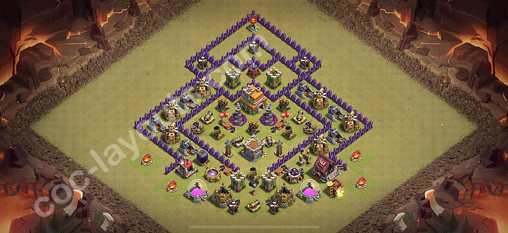 TH7 War Base Plan with Link, Copy Town Hall 7 CWL Design 2026, #172