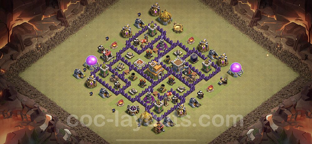 TH7 Max Levels CWL War Base Plan with Link, Anti Everything, Copy Town Hall 7 Design 2021, #56