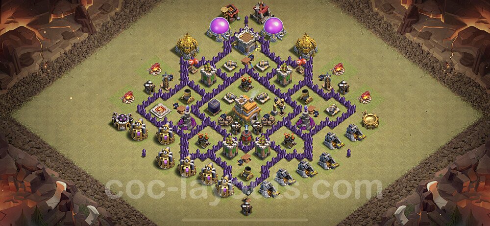 Die Clan War Base RH7 + Link, Anti Air / Dragon - COC Rathaus Level 7 Kriegsbase (CK / CW) - #59