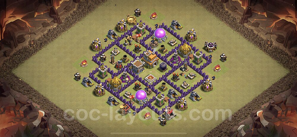 TH7 Anti 3 Stars War Base Plan with Link, Copy Town Hall 7 Design 2020, #6