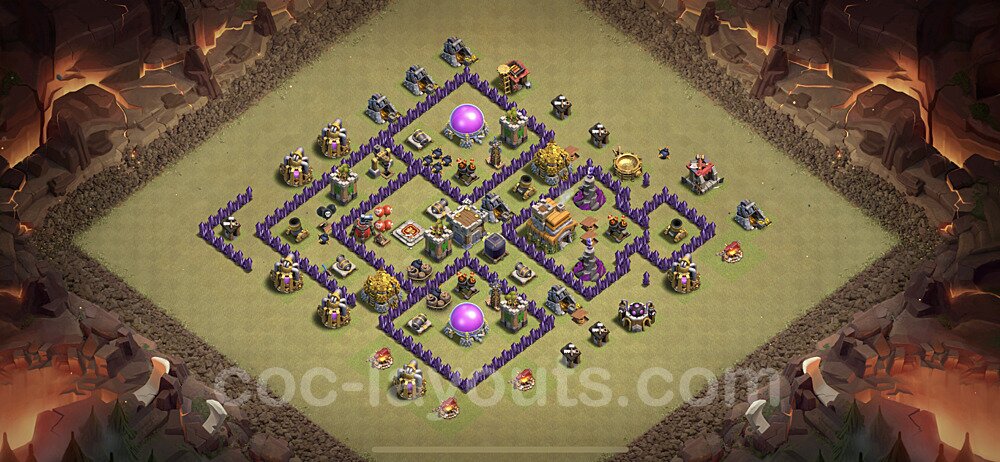 TH7 Max Levels CWL War Base Plan with Link, Anti Everything, Hybrid, Copy Town Hall 7 Design 2023, #7
