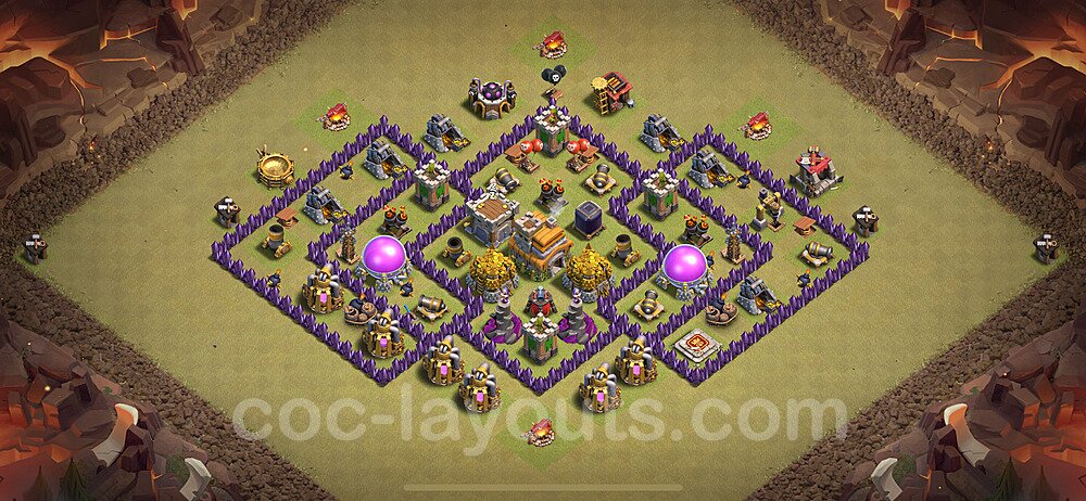 Die Maximal Clan War Base RH7 + Link, Hybrid 2024 - COC Rathaus Level 7 Kriegsbase (CK / CW) - #96