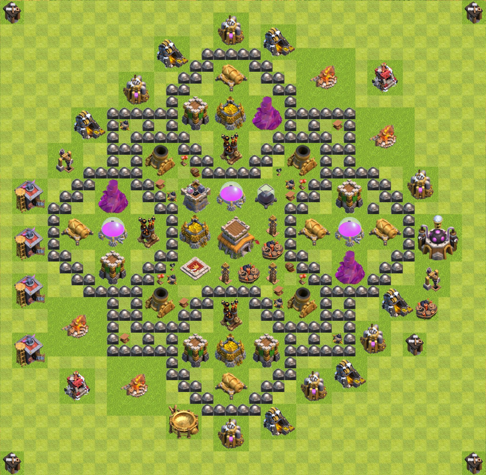 Trophy (Defense) Base TH8 - Clash of Clans - Town Hall Level