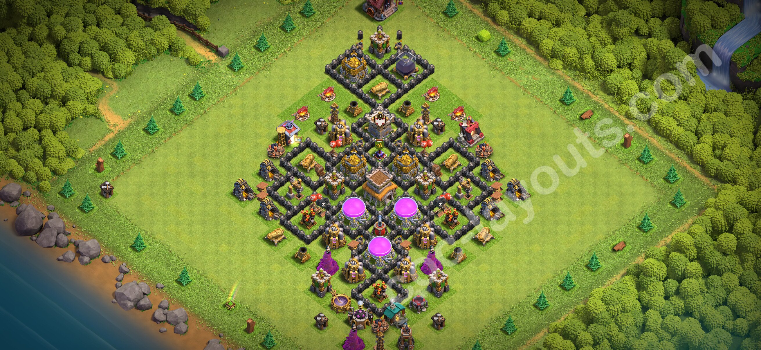 TH8 Hybrid Base #250 – TH8 layout preview
