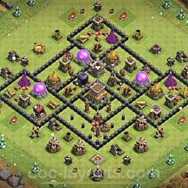 TH8 Anti 3 Stars Base Plan with Link, Copy Town Hall 8 Base Design, #103