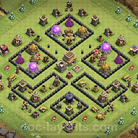 Anti Everything TH8 Base Plan with Link, Anti 3 Stars, Copy Town Hall 8 Design, #104