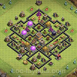 Municipio livello 8 Maxato Base + Link, Anti 3 stelle, Anti tutto - Miglior Disposizione Villaggio per Difesa COC 2023 TH8 - #108