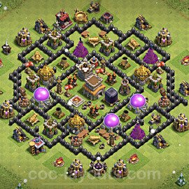 Anti Everything TH8 Base Plan with Link, Hybrid, Copy Town Hall 8 Design 2023, #109