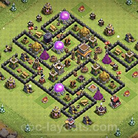 TH8 Trophy Base Plan with Link, Anti Everything, Copy Town Hall 8 Base Design, #213
