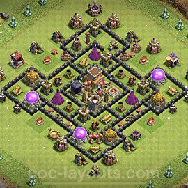 Full Upgrade TH8 Base Plan with Link, Anti Air / Dragon, Copy Town Hall 8 Max Levels Design, #218