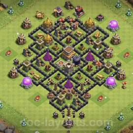 Anti Everything TH8 Base Plan with Link, Anti 3 Stars, Copy Town Hall 8 Design, #220