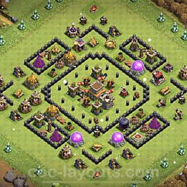 Top TH8 Unbeatable Anti Loot Base Plan with Link, Anti 2 Stars, Copy Town Hall 8 Base Design 2023, #221
