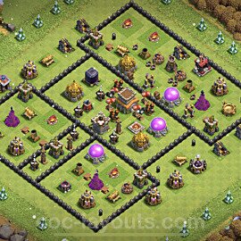 Anti Everything TH8 Base Plan with Link, Hybrid, Copy Town Hall 8 Design 2023, #234