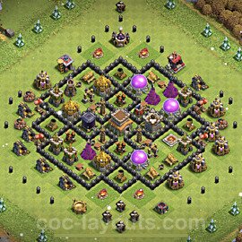 Municipio livello 8 Imbattibile Base + Link, Anti Air / Dragon - Miglior Disposizione Villaggio per Difesa COC 2023 TH8 - #235