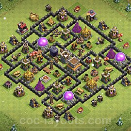 Die Anti Dragon Base für Verteidigung RH8 + Link, Anti 3 Sterne 2023 - COC Rathaus 8 Kopieren Base - #236