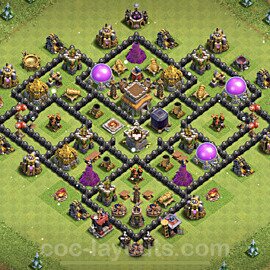 TH8 Trophy Base Plan with Link, Anti 3 Stars, Anti Air / Dragon, Copy Town Hall 8 Base Design 2023, #237