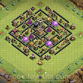 TH8 Anti 3 Stars Base Plan with Link, Anti Everything, Copy Town Hall 8 Base Design 2023, #242