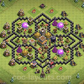 TH8 Anti 2 Stars Base Plan with Link, Anti Everything, Copy Town Hall 8 Base Design 2021, #243
