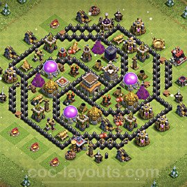 Full Upgrade TH8 Base Plan with Link, Hybrid, Copy Town Hall 8 Max Levels Design 2021, #246