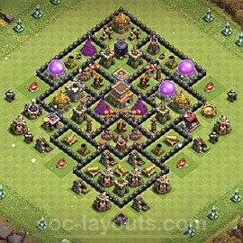 Anti Everything TH8 Base Plan with Link, Hybrid, Copy Town Hall 8 Design 2021, #247