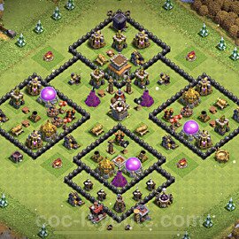 Anti Everything TH8 Base Plan with Link, Hybrid, Copy Town Hall 8 Design 2022, #259